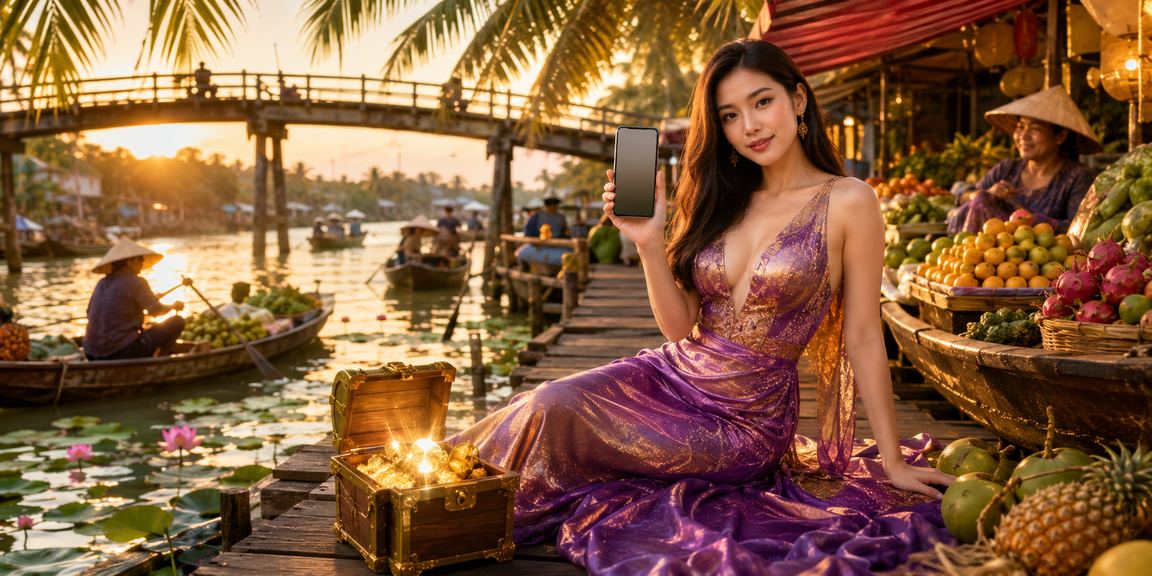 Người chơi dùng điện thoại đặt cược casino tại vùng Mekong